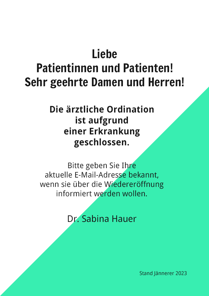 Ordination geschlossen