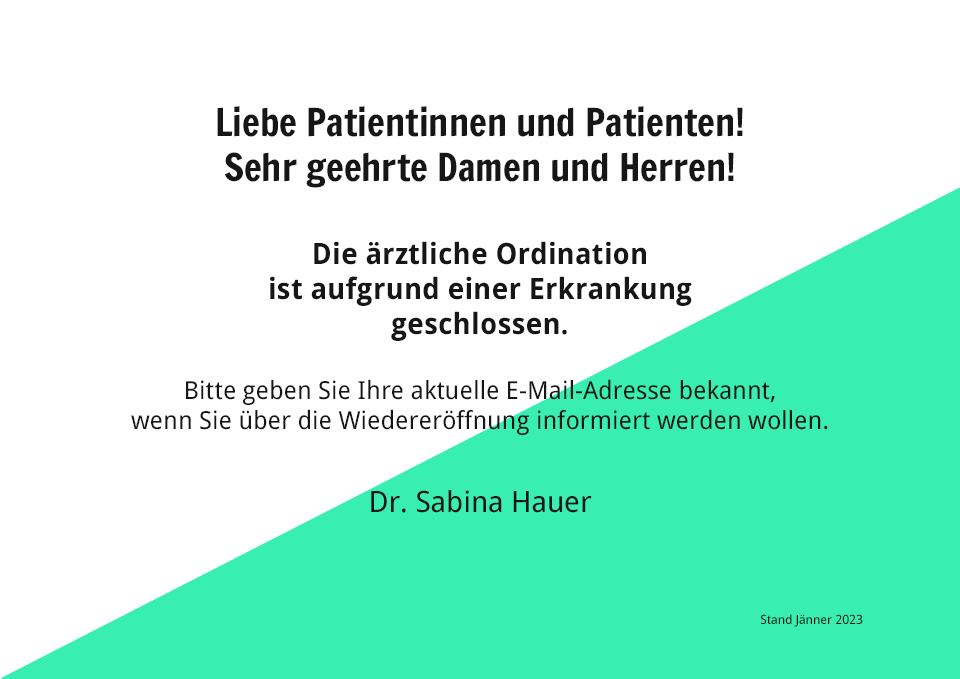 Ordination geschlossen